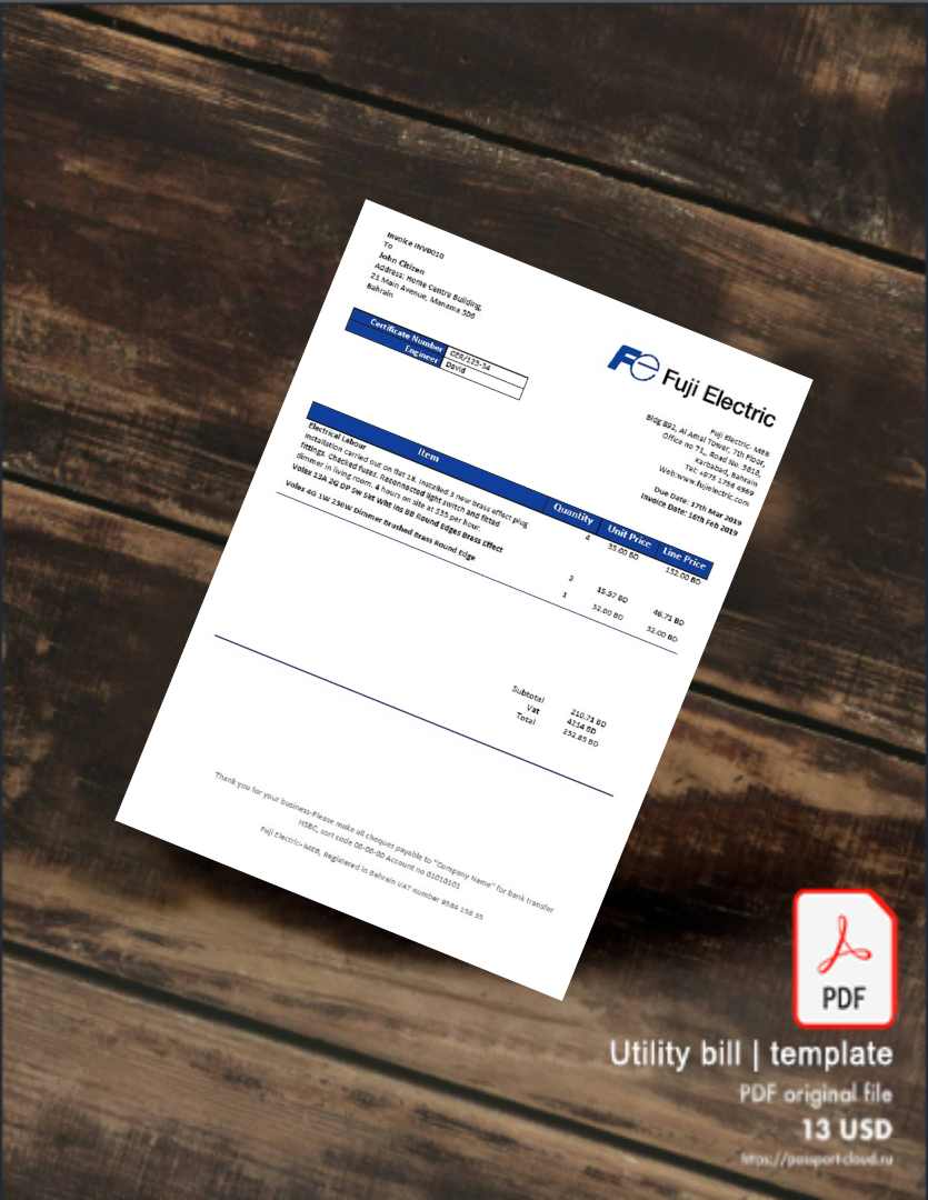 Utility bill | Albanian Power | Albania